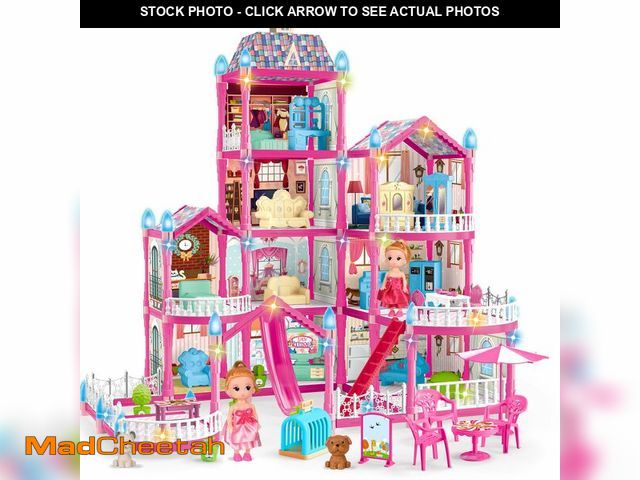 Lot 74-12976045 - OCTERIC Doll House for Girls ,10 Rooms Pink Doll House with Dolls Figure, Puppies ,Furnitures, Acces...