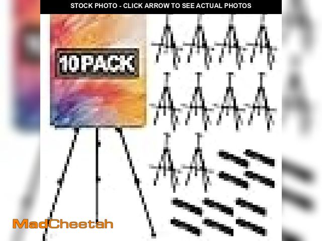 Lot 74-12398283 - Qunclay 10 Pack Artist Easel Stand 20 to 66 Inch Adjustable Height Painting Easel Metal Tripod Dry E...