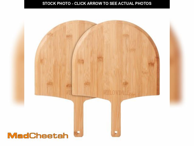 Lot 74-13631869 - WILLOWDALE 12 Inch Wood Pizza Peel, 2pcs Kitchen Bamboo Pizza Paddle Spatula, Large Pizza Oven Acces...