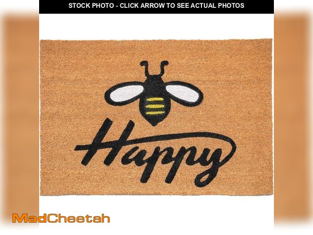 Lot 74-13803121 - Calloway Mills AZ101231729 Bee Happy Doormat, 17" x 29", Multicolor - UNUSED