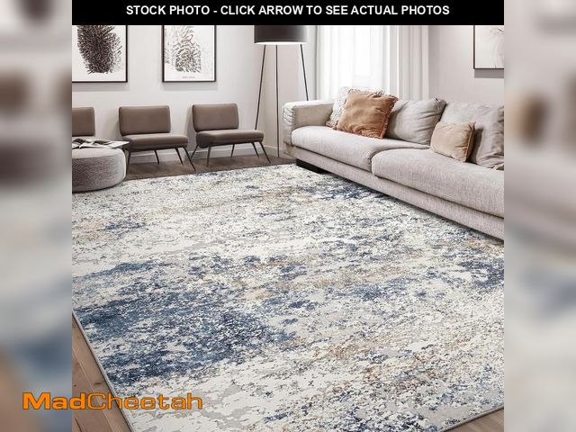 Lot 74-12490672 - Toyoso Area Rug Living Room Rugs - 5x7 Large Soft Indoor Neutral Modern Abstract Low Pile Washable R...