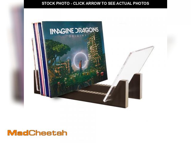 Lot 74-12308635 - KAIU Vinyl Record Storage - Solid Wood with Crystal Clear Acrylic Holder - Premium Design, Perfect 1...
