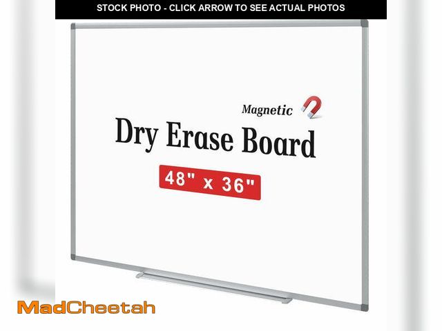 Lot 74-13774253 - Comix Magnetic Whiteboard, 48 x 36 inches Wall Mounted Dry Erase Board, Aluminum Frame White Board w...