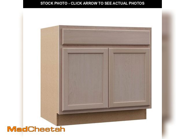 Lot 74-12673251 - Hampton Bay 36 in. W x 24 in. D x 34.5 in. H Assembled Base Kitchen Cabinet in Unfinished with Reces...