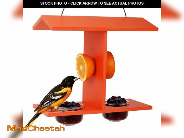 Lot 74-14295042 - Beslands Oriole Feeders for Outdoor Hanging, 2 Jelly Cups Bird Feeder, Large Capacity with Orange Pe...