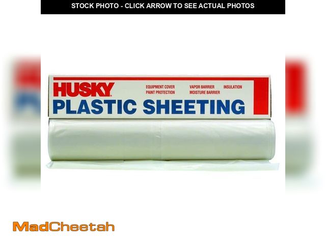 Lot 74-14345224 - Husky 20 ft. x 100 ft. Clear 3 mil Plastic Sheeting - UNUSED
