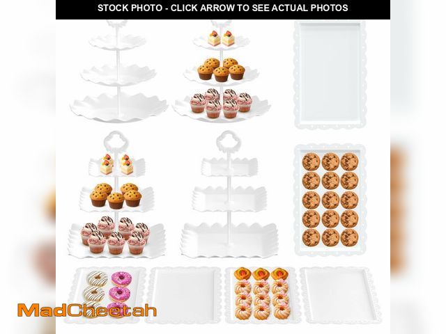 Lot 74-14052314 - Riccle 10Pcs Dessert Table Display Set, 3 Tiered Cupcake Stand, Cupcake Holder &amp; Cake Stands, De...