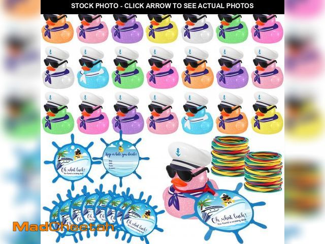 Lot 74-12436856 - Halloscume 72 Pcs Duck Tag Cruise Kit Includes 24 Mini Cruise Glitter Rubber Ducks with Sunglasses B...