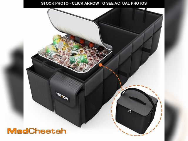Lot 74-12877547 - HOTOR Trunk Organizer, Sturdy Foldable with Cooler for Car &amp; SUV, 3 Compartments, Black, 30.90Ã¢...