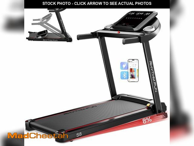 Lot 74-13070973 - (FOR PARTS, DOES NOT POWER ON) RHYTHM FUN 8.0 MPH Treadmills for Home, Running Walking Pad Treadmill...