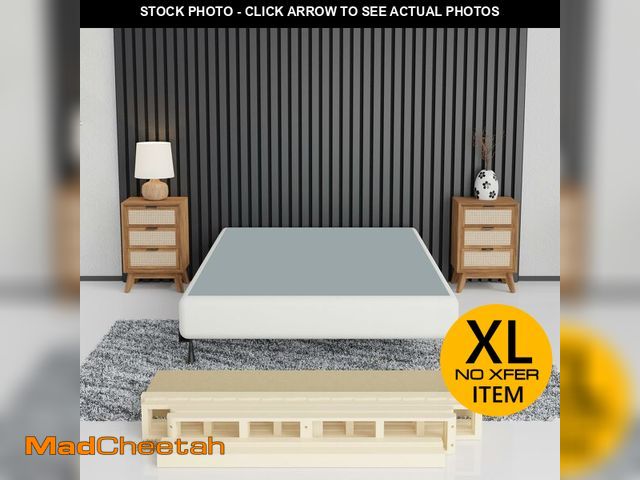 Lot 74-12569345 - Greaton, 4.5-Inch Sturdy Box Spring for Mattress Support-Durable and Easy to Assemble Natural Wood F...