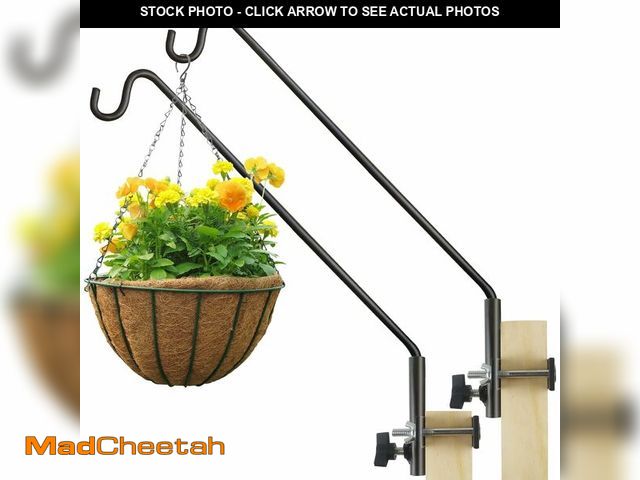 Lot 74-14266787 - ERYTLLY 2 Packs Extended Rail Hook Fence Deck Bird Feeder Hook 360 Degree Rotary and Length Adjustab...