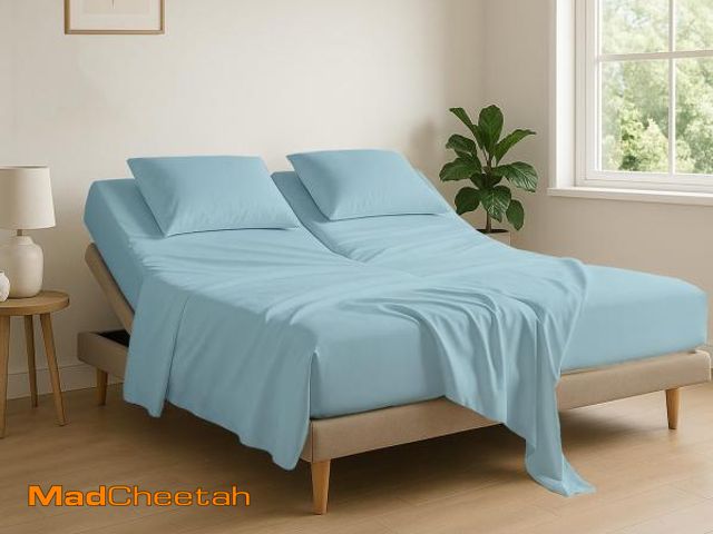 Lot 74-12434689 - Cottingon 4 Piece Flex Head King Sheet Set, Top 34 Inch Split Sheets for Sleep Number Adjustable Bed...