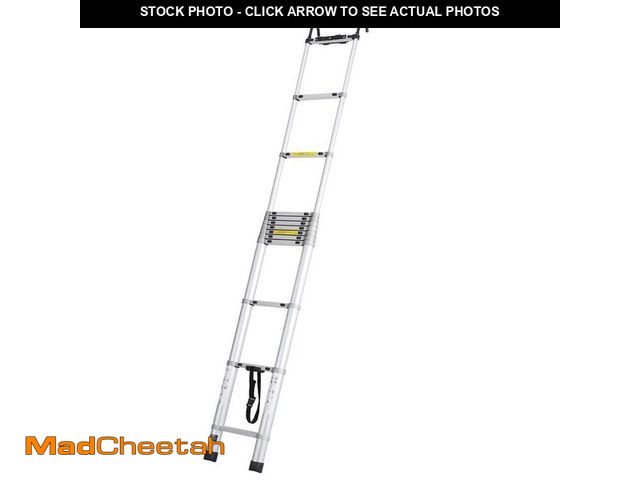Lot 74-12650911 - SKYSHALO Telescoping Ladder, 16.5 ft. Aluminum Extension Ladder 16.5 ft. 419 lbs. Multi-Button Retra...
