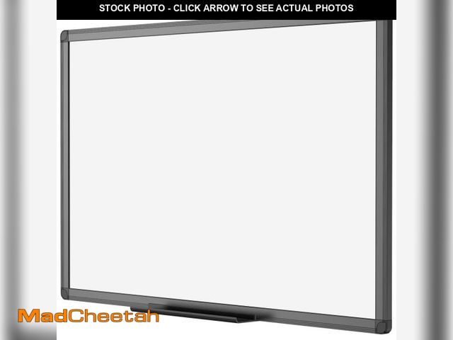 Lot 74-12142817 - VIZ-PRO Magnetic Dry Erase White Board, 48 X 36 Inches, Black Aluminium Frame - UNUSED