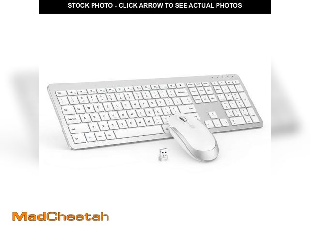 Lot 74-12444391 - Wireless Keyboard and Mouse Combo - Full Size Slim Thin Wireless Keyboard Mouse with Numeric Keypad ...