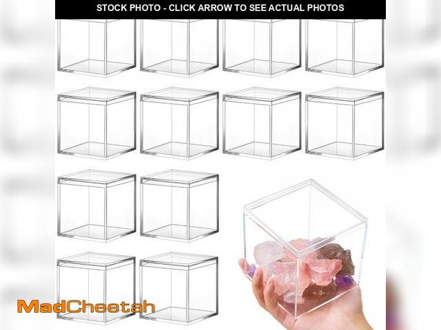 Lot 74-11552024 - Juexica 12 Pcs Clear Acrylic Plastic Small Acrylic Box with Lid Decorative Storage Box Jewelry Displ...