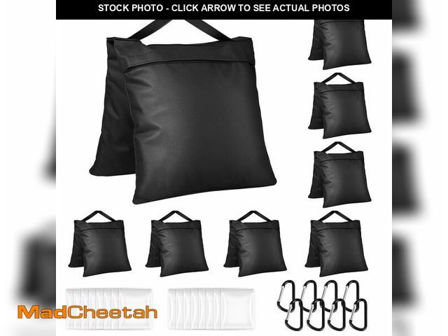 Lot 74-13949559 - Evekea 8 Packs Sandbags Weight Bags for Photo Studio, Heavy Duty Saddlebag for Canopy, Umbrella Base...