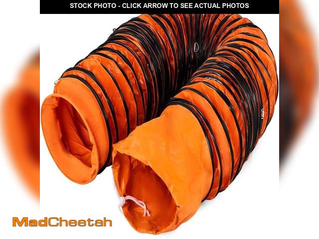 Lot 74-14255902 - VEVOR Ducting Hose 25 ft. Flexible Duct Hosing PVC with S Hook and Steel Support for 8 in. Utility B...
