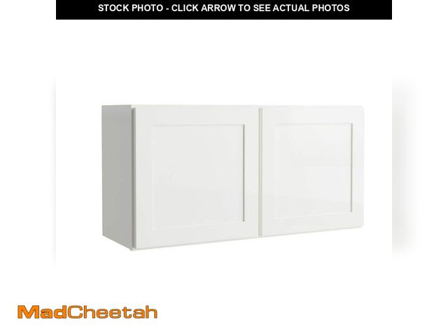 Lot 74-13821364 - Hampton Bay Courtland 36 in. W x 12 in. D x 18 in. H Assembled Shaker Wall Bridge Kitchen Cabinet in...