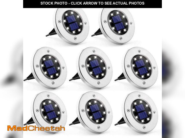 Lot 74-14445301 - GIGALUMI Solar White LED Ground Path Light with Waterproof (8-Pack) - UNUSED