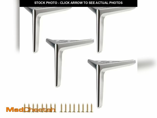 Lot 74-12717189 - Smaxcn 6 inch/15cm Shiny Chrome Metal Furniture Legs Set of 4, DIY Replacement for Short Cabinet Leg...
