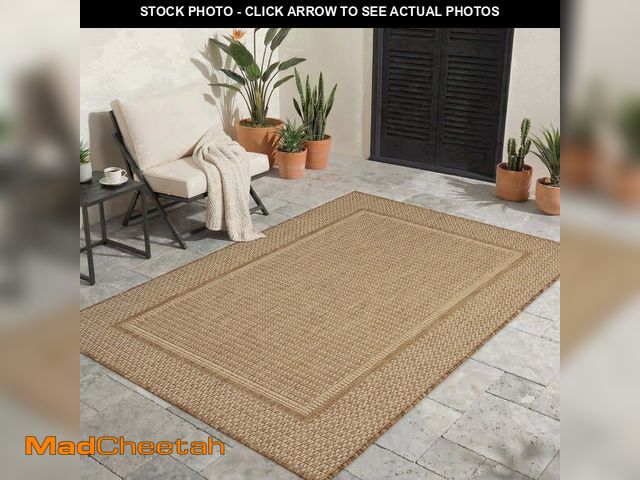 Lot 74-14586263 - SIXHOME Outdoor Rugs 4'x6' Patio Rug Modern Bordered Indoor Outdoor Rugs Polypropylene Washable Non ...