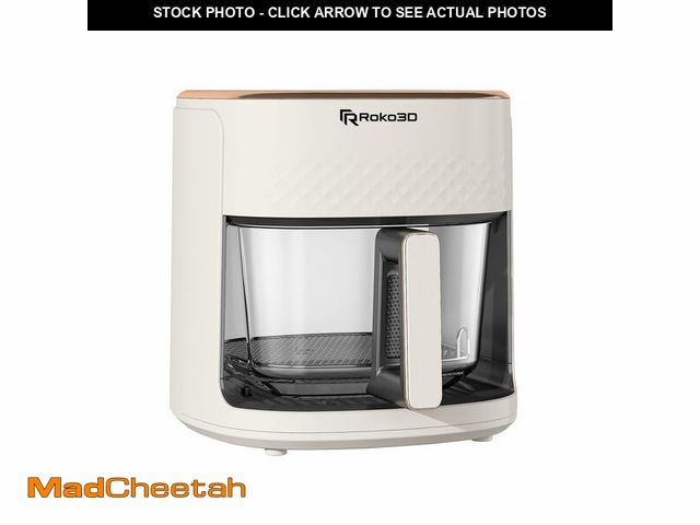 Lot 74-13564279 - ROKO 3D Air Fryer Glass Non-Toxic Basket 4.5 Quart, Oil-Free Fry, Bake &amp; Roast | LED Touch Panel...