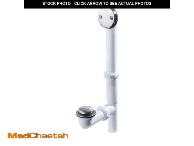 Lot 74-12772873 - Everbilt Easy Touch 1-1/2 in. x 1.67 ft. Poly Pipe Bath Waste and Overflow Drain in Brushed Nickel -...