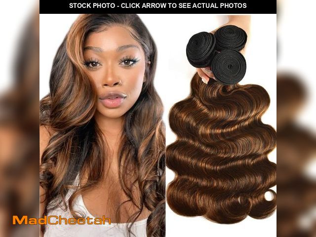 Lot 74-12972522 - Giginger Bundles Human Hair Body Wave Human Hair Bundles 22 24 26 Inch Brazilian Chocolate Brown Hig...