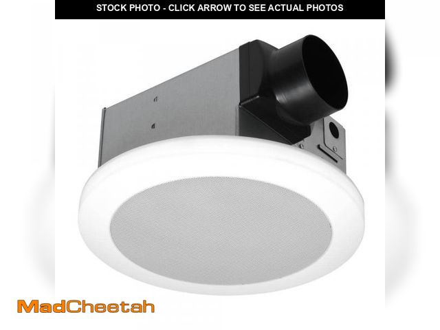 Lot 74-12410264 - Commercial Electric 110 CFM 1.5 Sones Ceiling Bathroom Exhaust Fan with Bluetooth Speaker and Adjust...