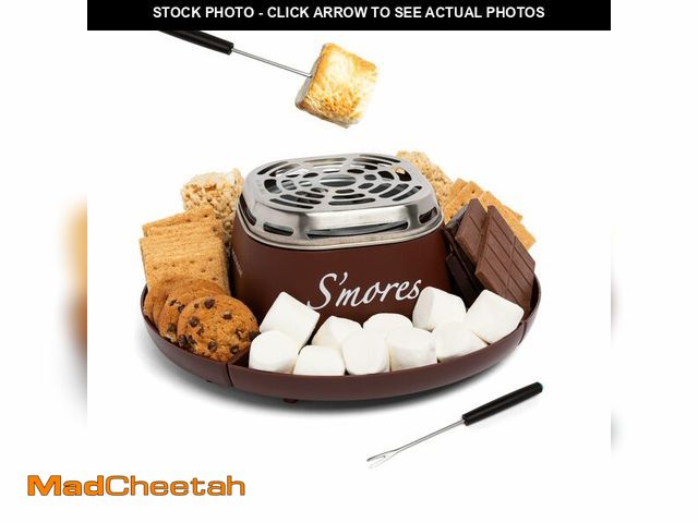Lot 74-12606008 - Nostalgia Tabletop Indoor Electric S'mores Maker - Smores Kit With Marshmallow Roasting Sticks and 4...