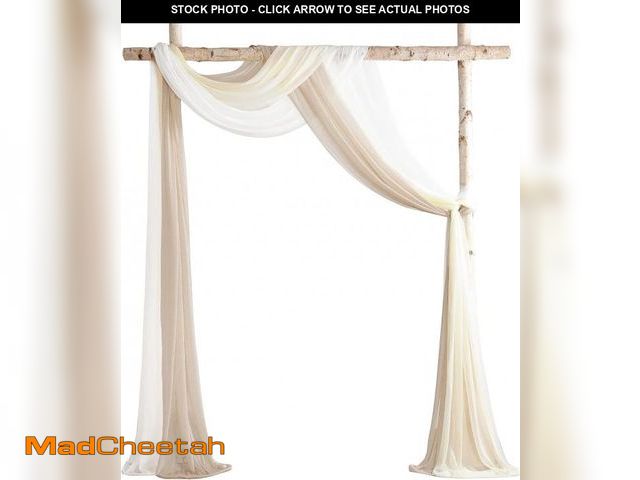 Lot 74-12128454 - Floroom Wedding Arch Draping Fabric 3 Panels 20Ft Chiffon Fabric Drapes Arbor Drapery Wedding Ceremo...