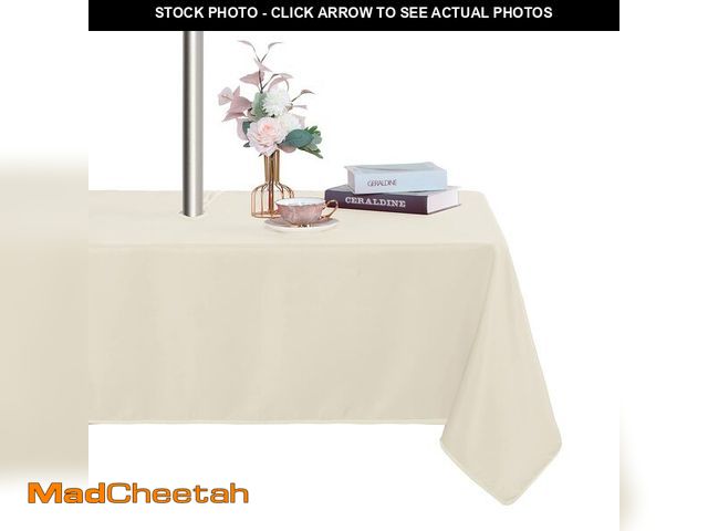 Lot 74-14426125 - Fitable Square Outdoor and Indoor Tablecloth, Beige, 70 x 70 Inch - USED