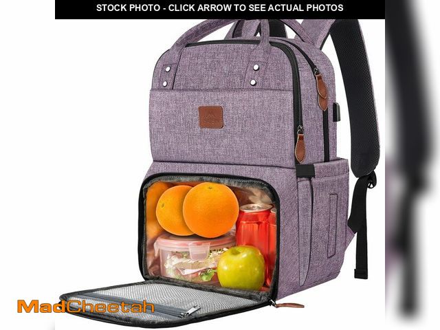 Lot 74-12605240 - MATEIN Womens Backpack with Lunch Compartment, 17 Inch Laptop Backpack with USB Port, Water Resistan...
