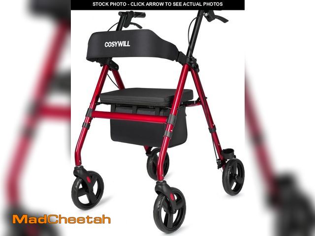Lot 74-12486431 - COSYWILL Rollator Walker with Seat,Foldable Mobility Walker with Durable Steel,Rolling Walker with 8...