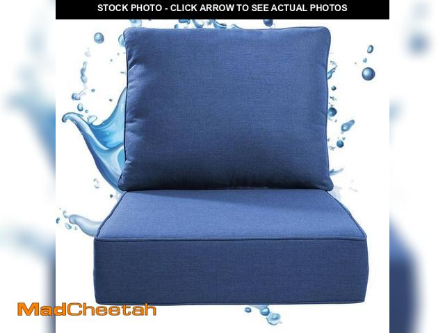 Lot 74-14361244 - 24 in., x 24 in., x 6 in., 2-Piece Repacement Deep Seating Olefin Outdoor Lounge Chair Cushion in Na...