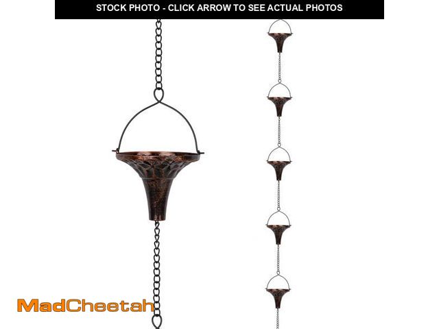 Lot 74-12436501 - giole 9.7ft Outdoor Rain Chain with 10 Funnel Shaped Cups Adjustable Rain Chain for Gutters, Eaves, ...
