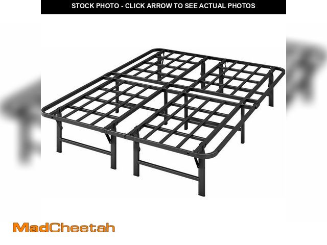 Lot 74-12828318 - ZIYOO Heavy Duty Folding Bed Frame Queen Size, 16" High Sturdy Steel Slats Support for Mattress, Met...