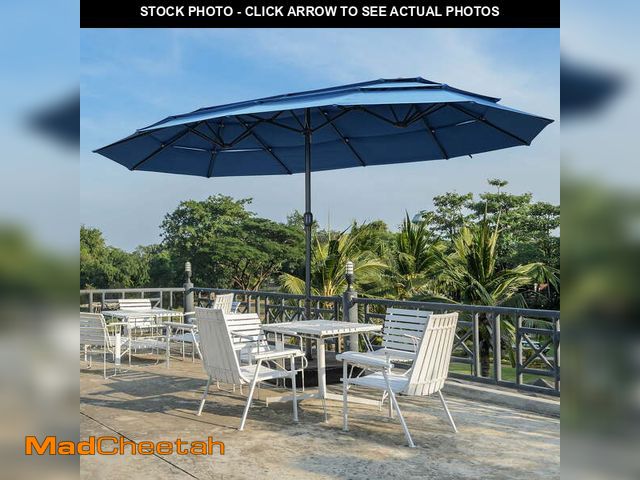 Lot 74-12803873 - Autlaycil 15ft 3-Tiers Patio Umbrella with Airflow Smooth and Stable, Lock Bolt and Crank Rectangula...