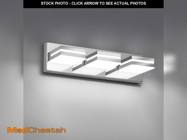 Lot 74-14335871 - JZEKVN Modern LED Small Bathroom Lights Fixtures 3-Light,Stainless Steel Chrome Acrylic Wall Lightin...