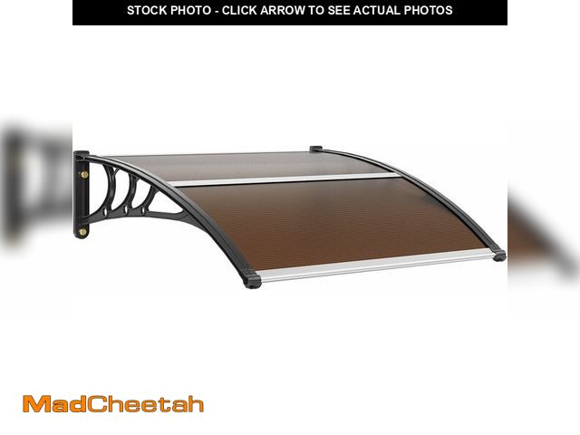 Lot 74-12633417 - VEVOR 40" x 40" UPF 50+ Polycarbonate Window Door Awning Canopy, Modern Style, Brown Board &amp; Bla...