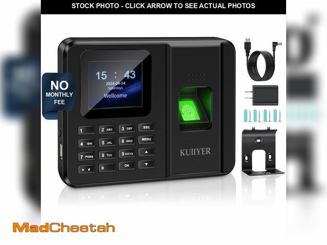 Lot 74-14298919 - KUIIYER 2 in 1 Employees Time Clocks for Small Business (Fingerprint + Password) Employee Clock in &...
