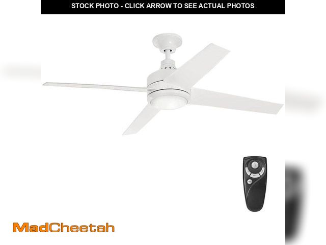 Lot 74-12559196 - Home Decorators Collection Mercer 52 in. Integrated LED Indoor White Ceiling Fan with Light Kit and ...