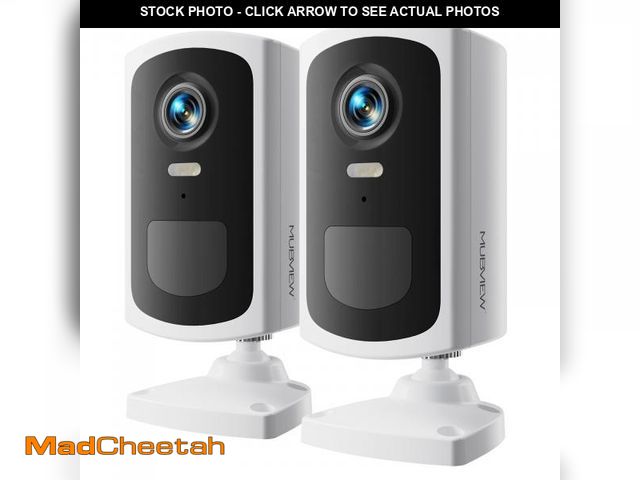 Lot 74-12051037 - MUBVIEW Security Cameras Wireless Outdoor - 2 Pack Outdoor Camera Wireless 2K Battery Powered Securi...