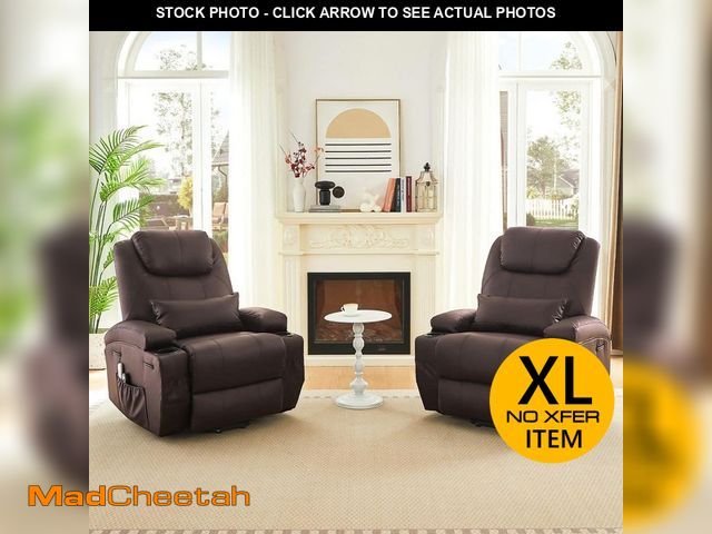 Lot 74-14245638 - Bestier 35 in. W Brown Power Lift Recliner Chair with 8-Point Massage and Heating,Living Room Chair ...