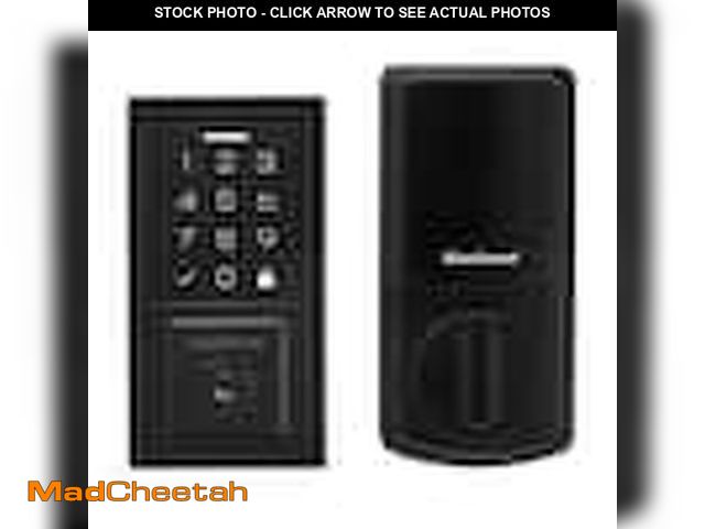 Lot 74-13057500 - Kwikset SmartCode 270 Contemporary Matte Black Touchpad Single Cylinder Electronic Deadbolt Featurin...