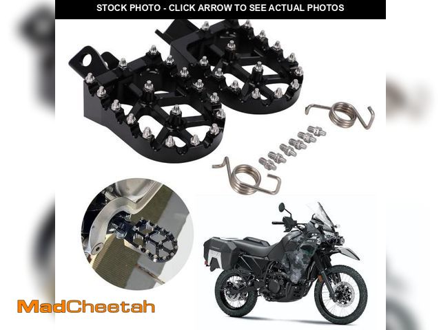 Lot 74-12308410 - JFG RACING Motorcycle Footpegs Foot Pegs Pedals Rests CNC for KLR 650 KLR650 1987-2018 2021-2024 Bla...