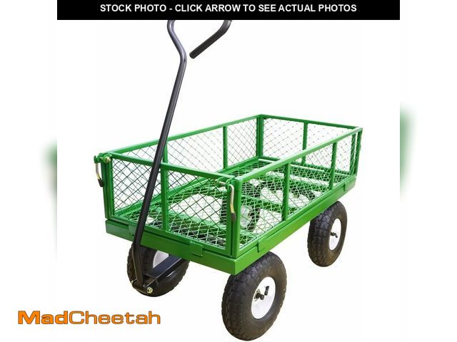 Lot 74-13793749 - AAIN 600 lbs Metal Garden Cart,Heavy Duty Garden Wagon with Removable Steel Mesh Sides, Utility Yard...