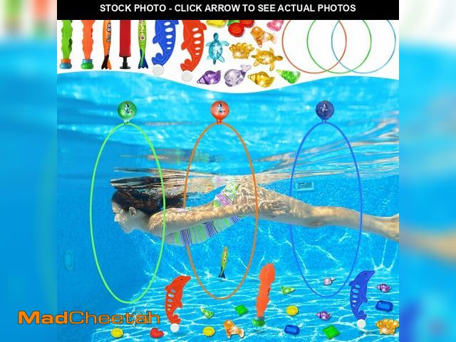 Lot 74-14209996 - Jasonwell Pool Toys Diving Rings - 28PCS Swim Thru Rings Pool Game Diving Toys with Dive Ring Underw...